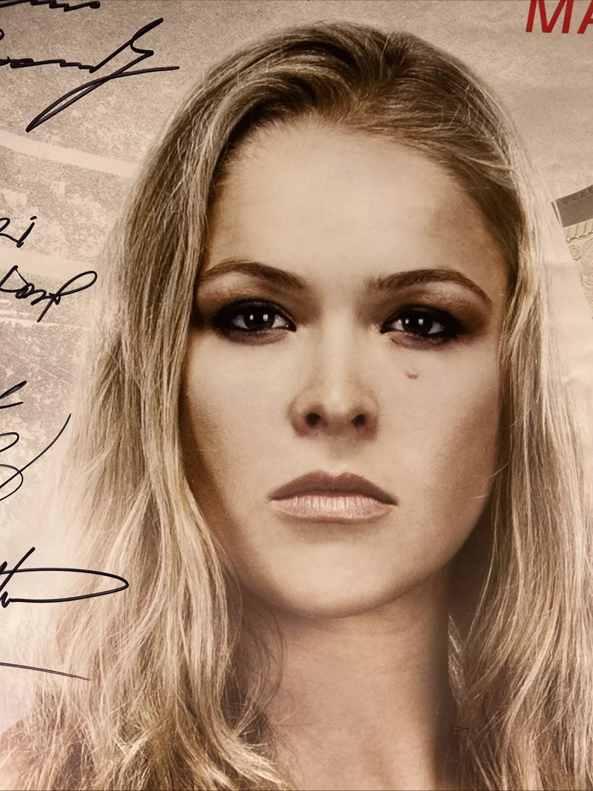 UFC 157 Ronda Rousey vs Carmouche Signed Event Poster SBC FREE T-shirt!