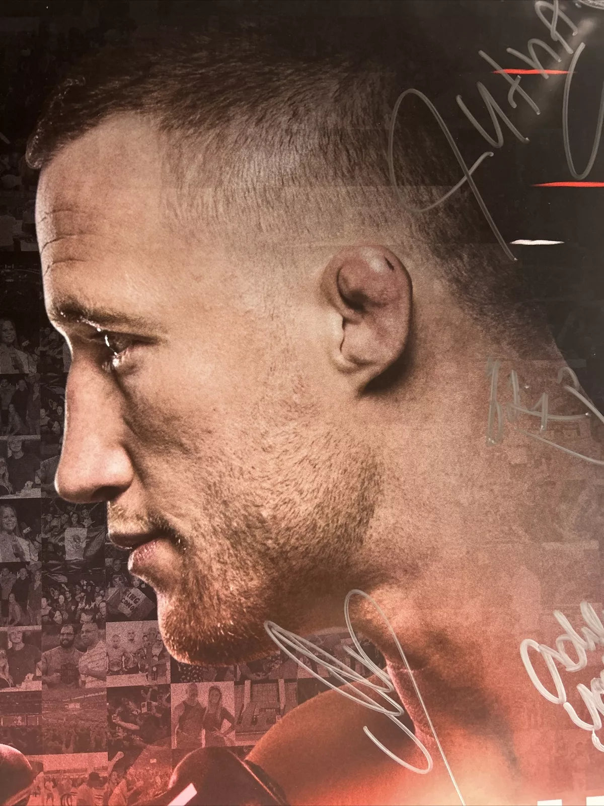 UFC TUF 25 Finale Justin Gaethje Vs Michael Johnson signed event poster SBC RARE
