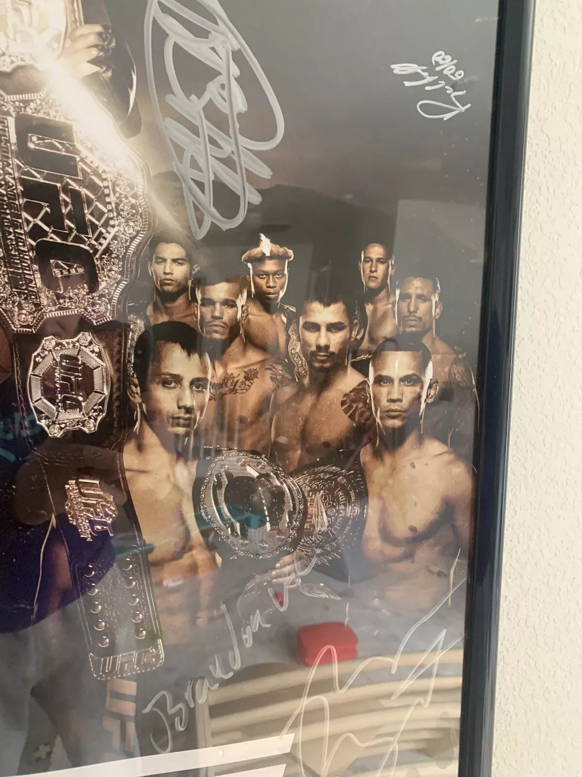 TUF 24 Finale Tournament of champions Mighty Mouse signed poster SBC UFC