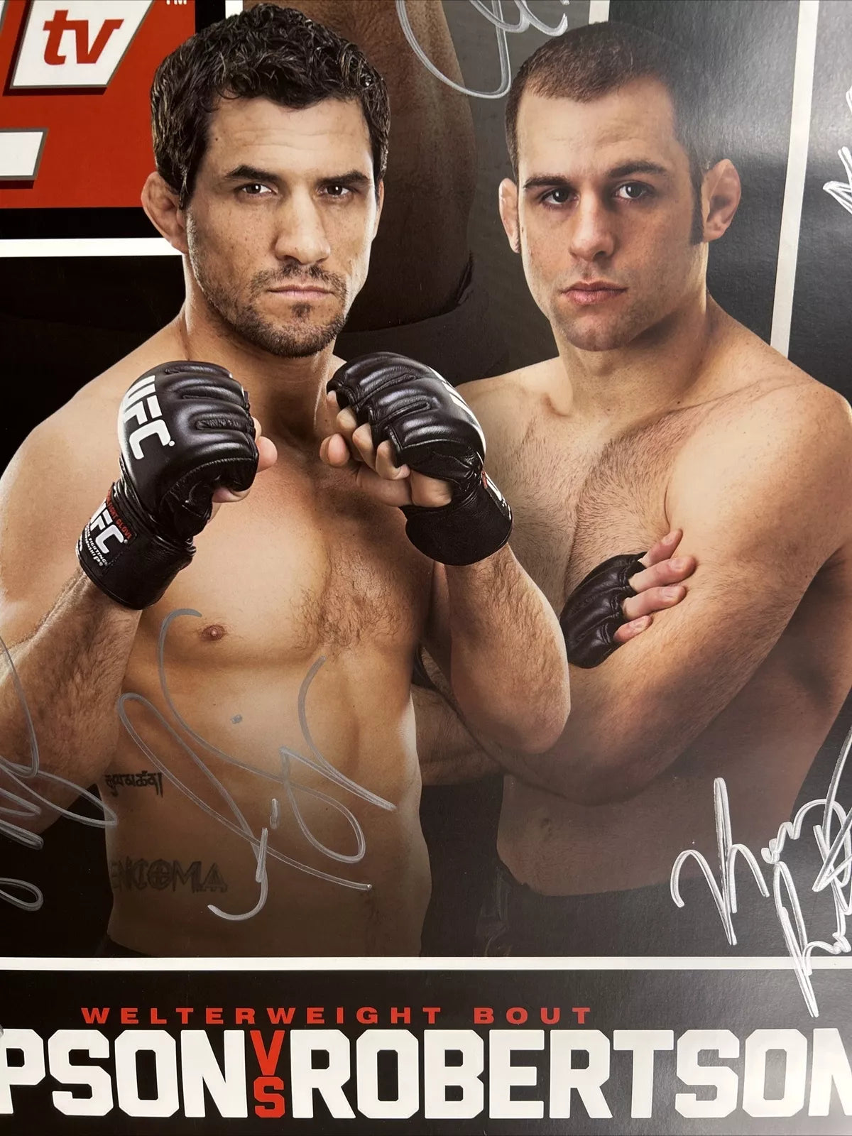 UFC Muñoz vs. Chris Weidman (babyface) Signed Event Poster SBC