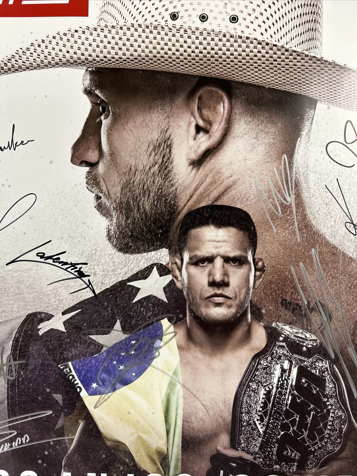 UFC on Fox: Dos Anjos vs. Cowboy 2 Signed Event Poster SBC