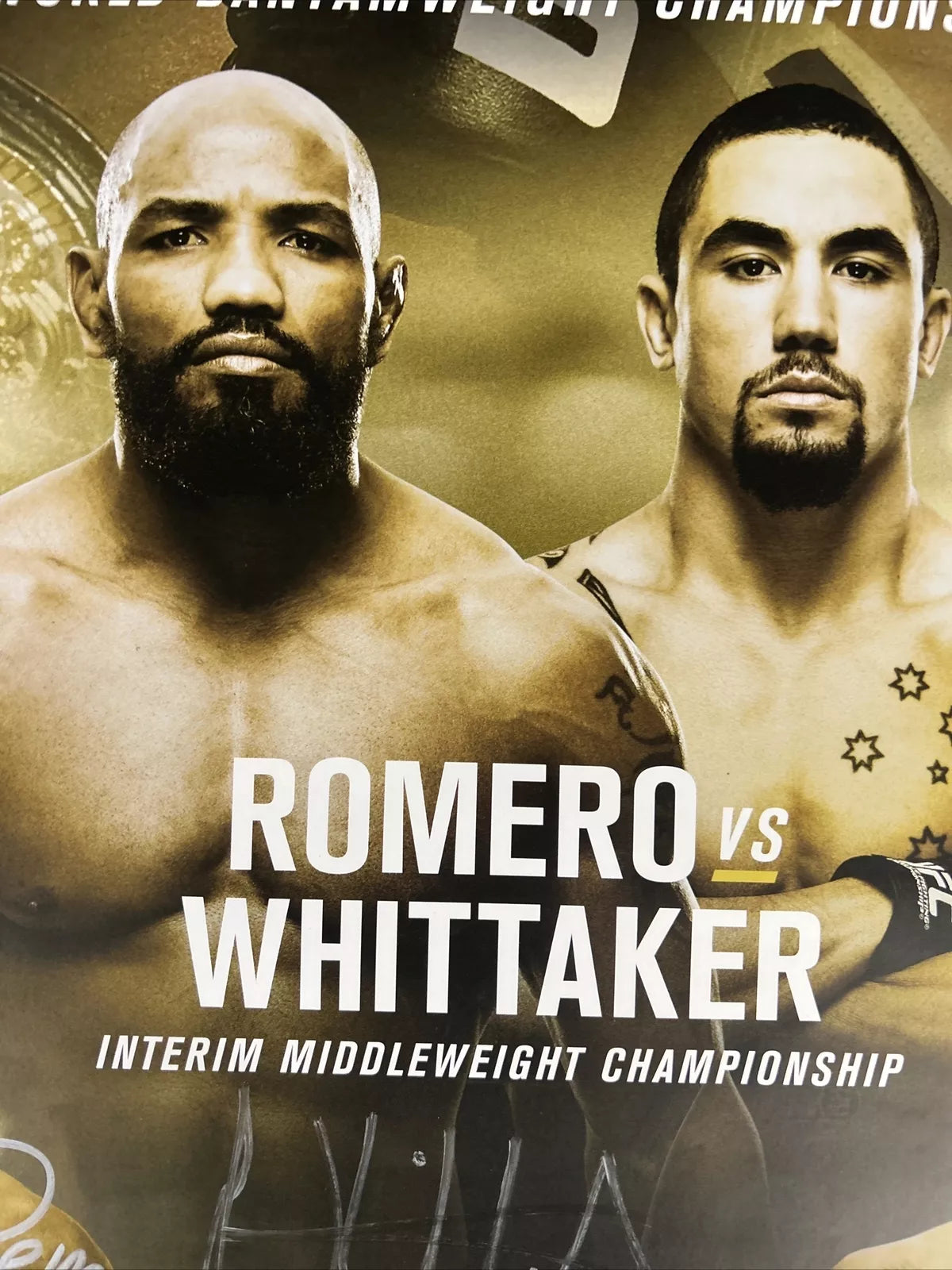 UFC 213 Yoel Romero vs. Robert Whittaker 1 Signed Event Poster SBC