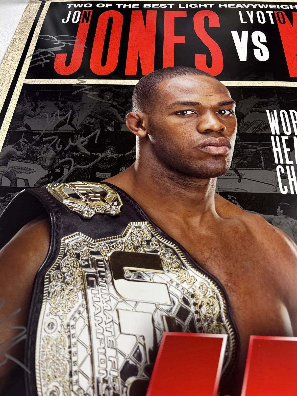 UFC 140 Jon Jones Vs Lyoto Machida Signed Event Poster SBC