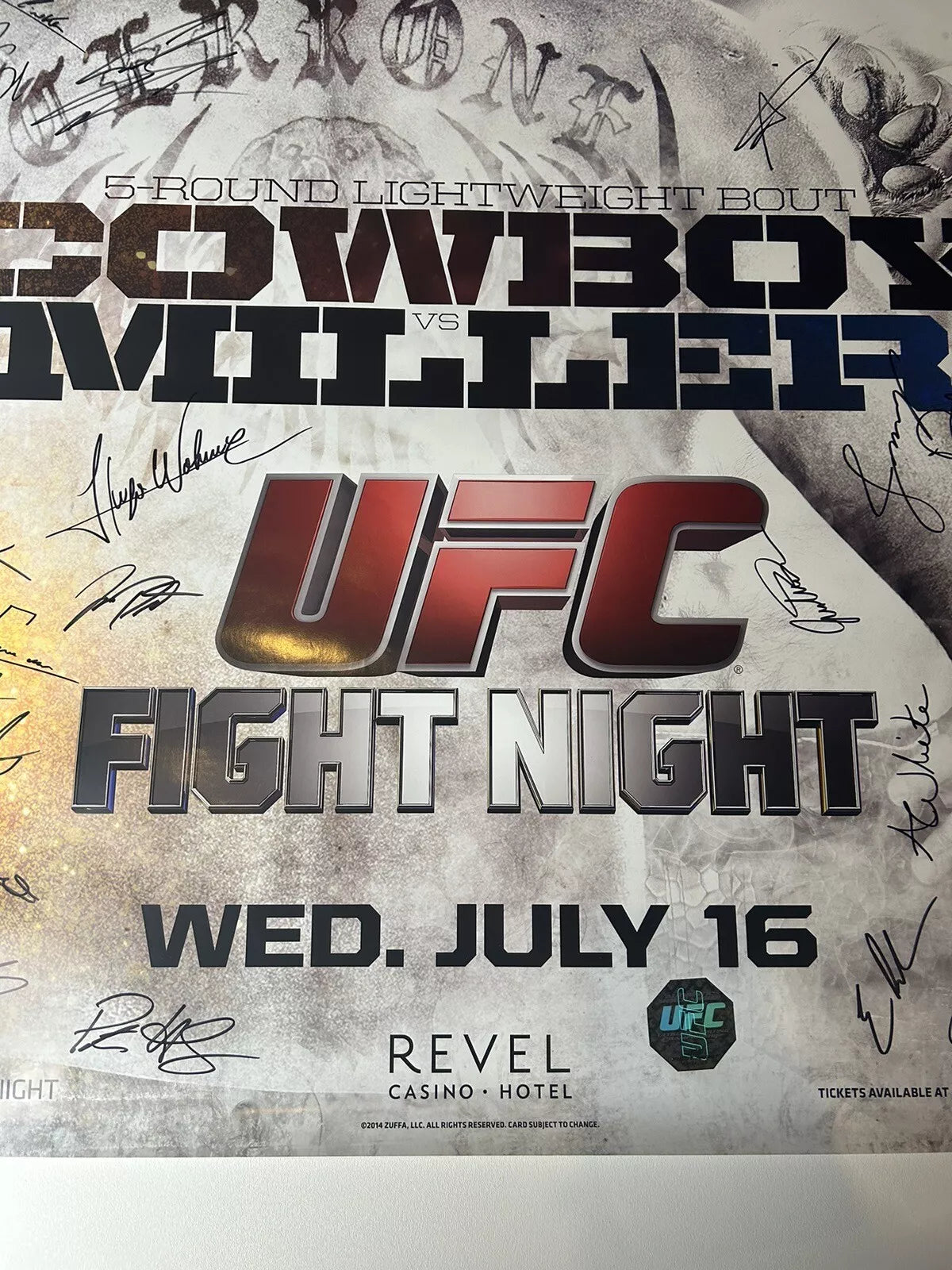 UFC Donald Cowboy Cerrone V Jim Miller Signed Event Poster SBC