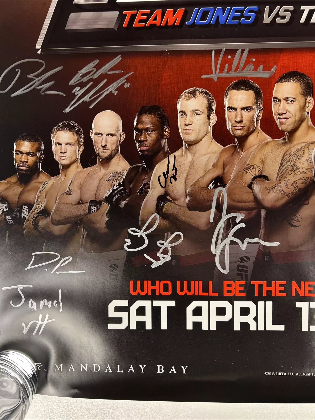TUF 17 Team Jones vs Team Sonnen Finale Signed Event Poster SBC UFC