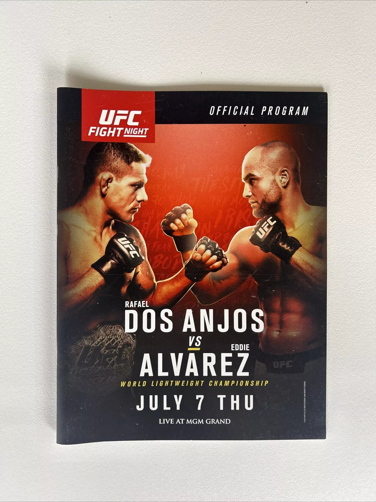 UFC Rafael 'RDA" Dos Anjos VS Eddie Alvarez Signed Event Poster SBC FREE Program