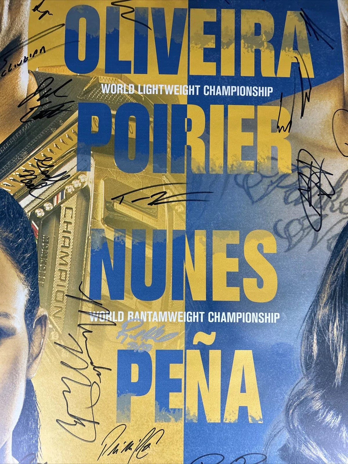 UFC 269 Charles Oliveira Vs Dustin Poirier Signed Event Poster SBC MINT