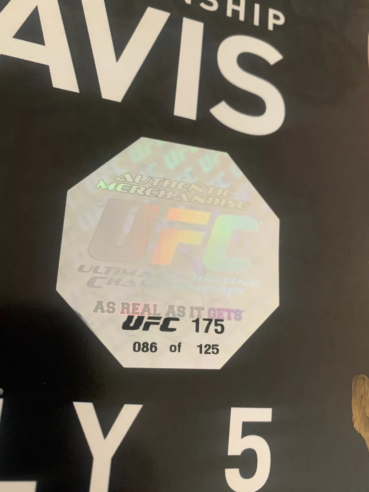 UFC 175 Weidman Vs Machida Signed Event Poster Ronda Rousey SBC Free Stub
