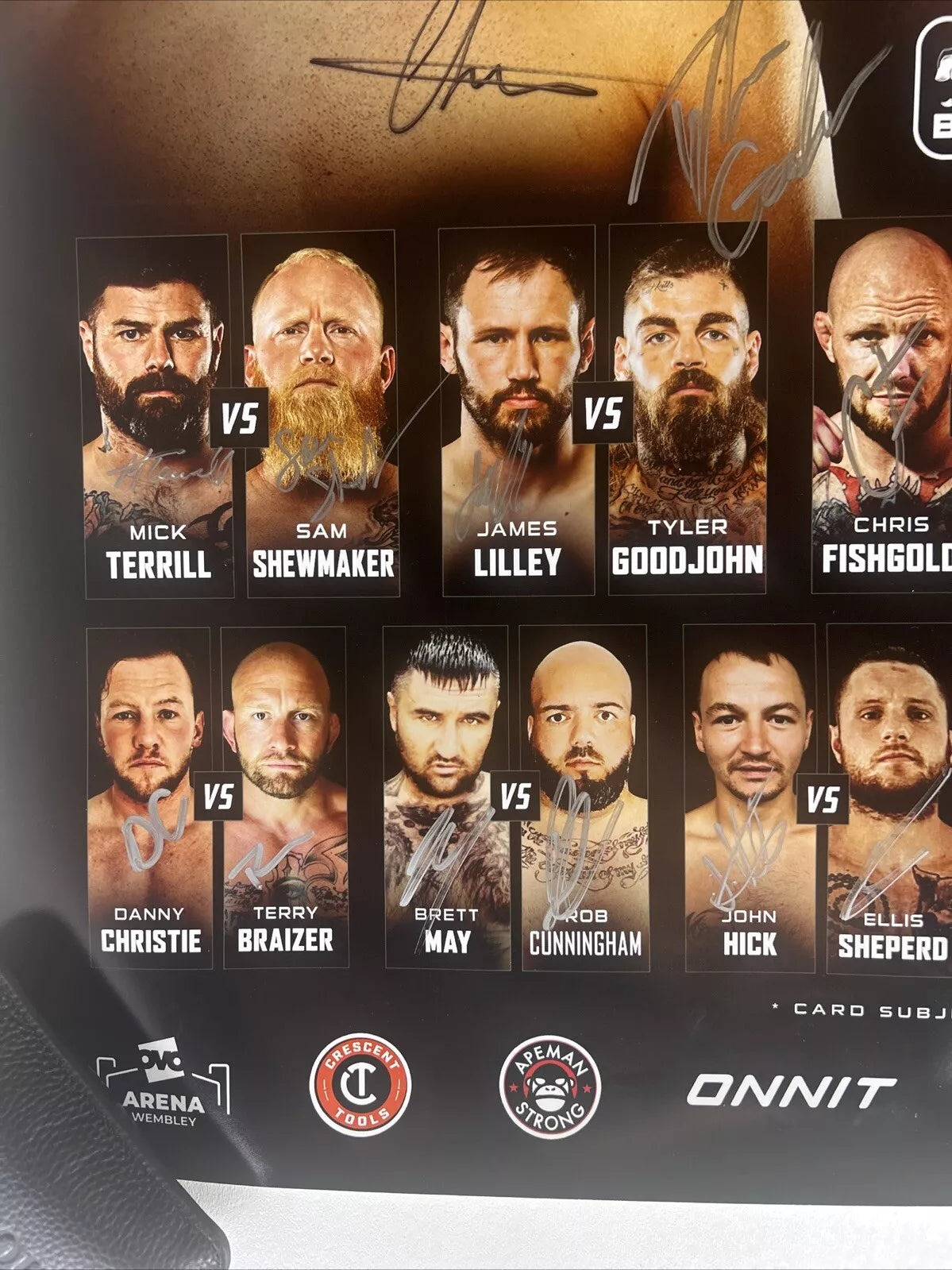BKFC Mike Perry Vs Michael Venom Page MVP Signed Event Poster SBC
