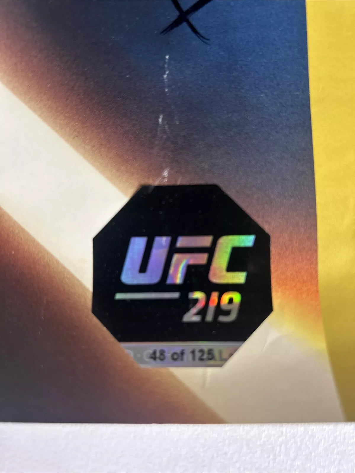 UFC 219 Cyborg Vs Holly Holm Signed Event Poster SBC (Damaged)