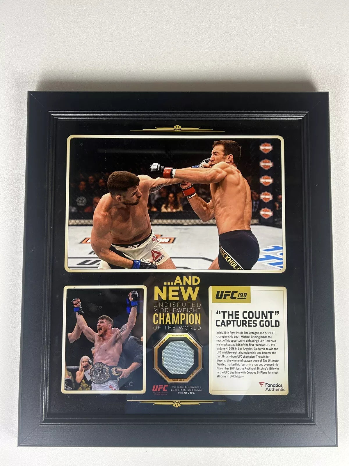 UFC 199 Luke Rockhold Vs Michael Bisping 2 Signed Event Poster SBC FREE Canvas