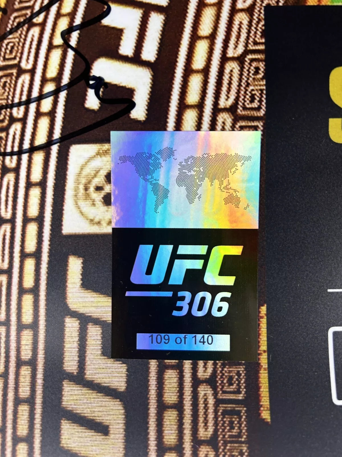 UFC 306 Sphere Suga Sean O'Malley Vs Merab Signed Event Poster SBC FREE Ticket Stub