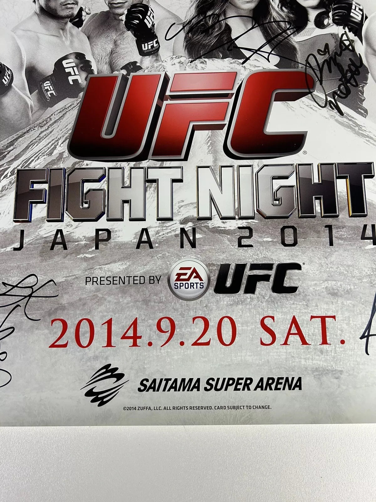 UFC Mark Hunt Vs Roy Nelson Signed Event Poster SBC Japan 2014