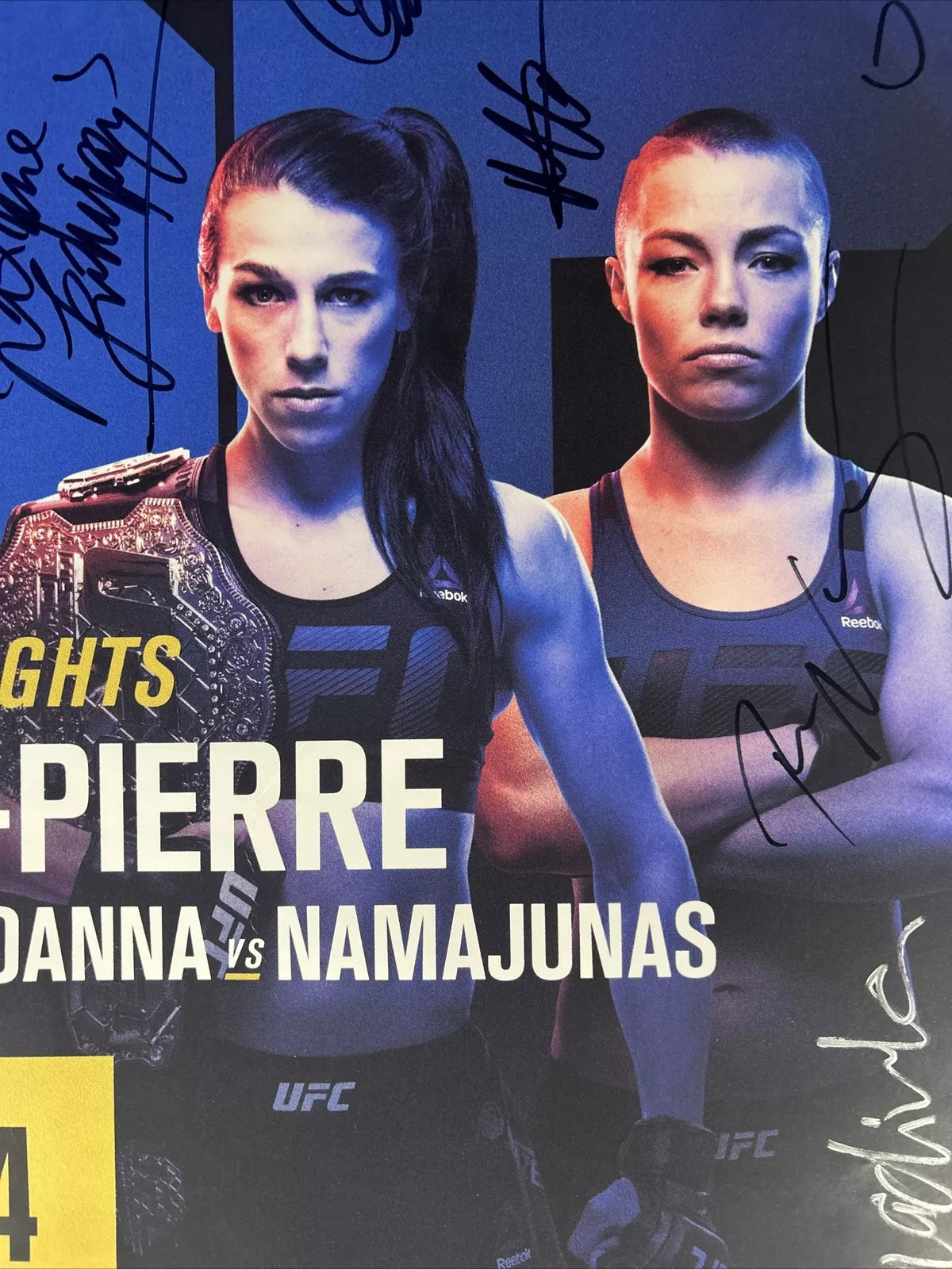 UFC 217 Bisping Vs George St-Pierre Signed Event Poster SBC MINT