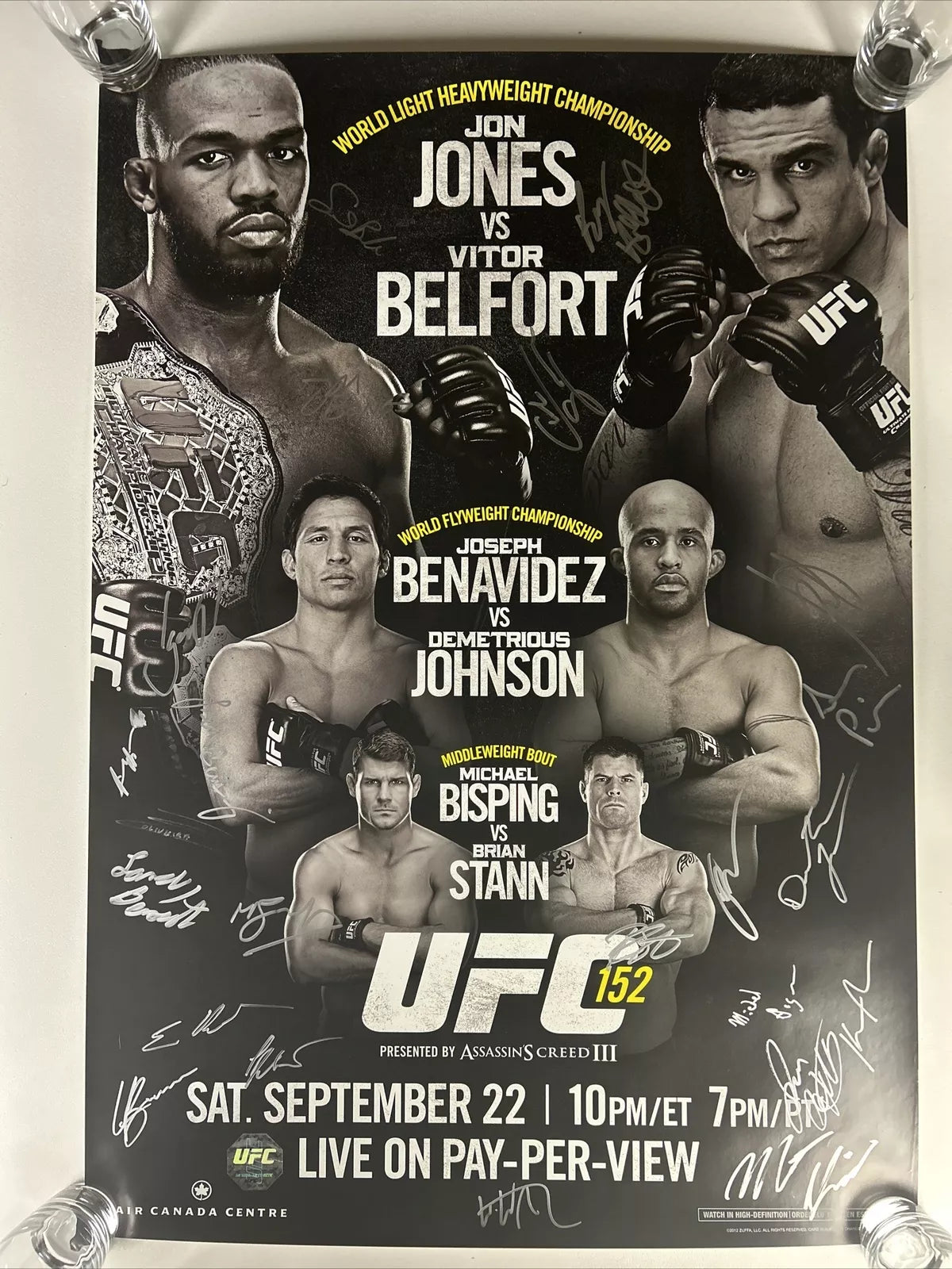 UFC 152 Jon Jones Vs Vitor Belfort Signed Event Poster SBC