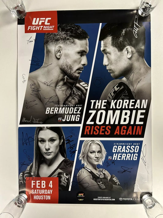 The Korean Zombie Vs Dennis Bermudez UFC Signed Event Poster SBC