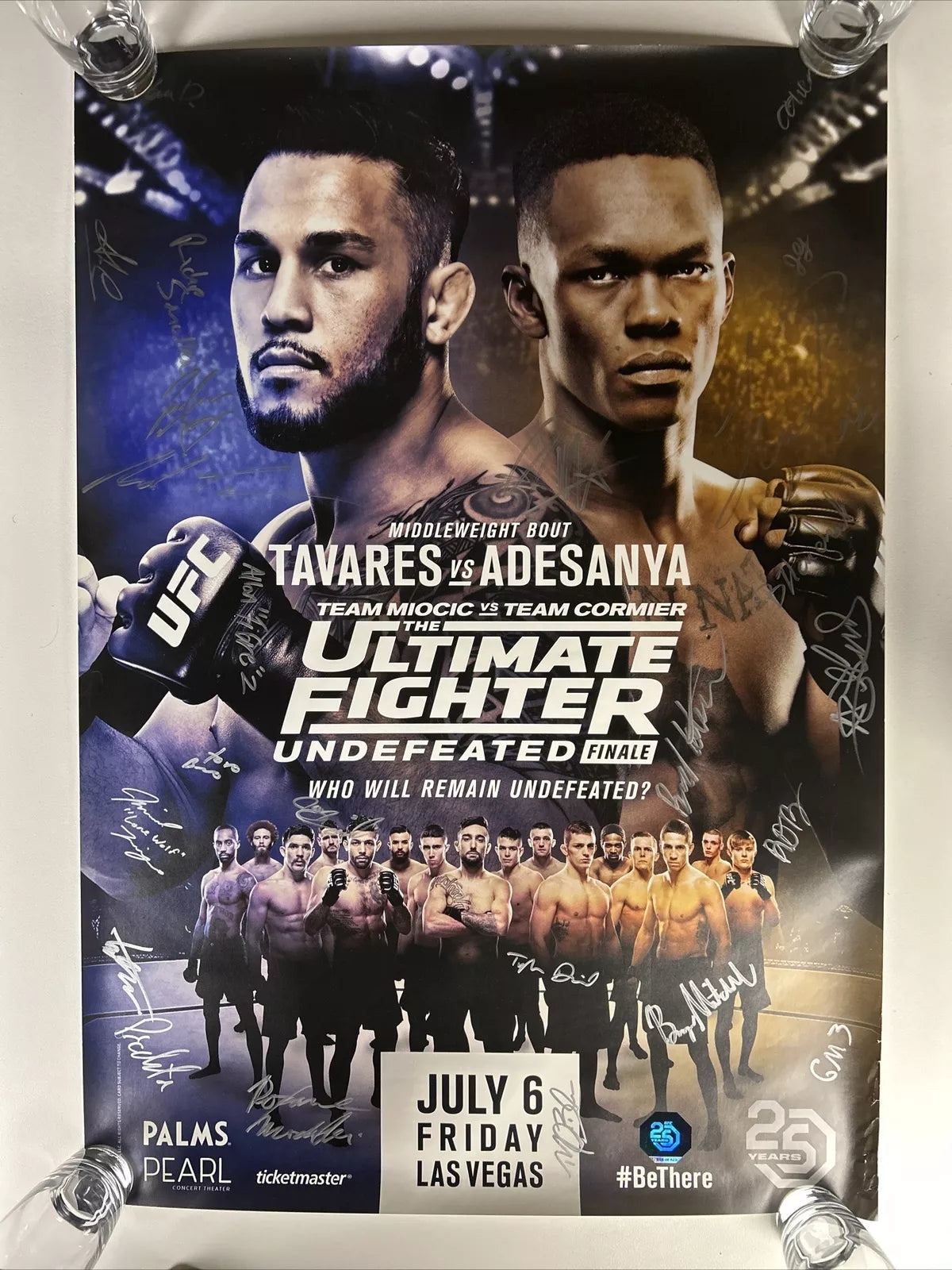UFC TUF 27 Finale Israel Adesanya Vs Tavares Signed Event Poster SBC Bryce Debut