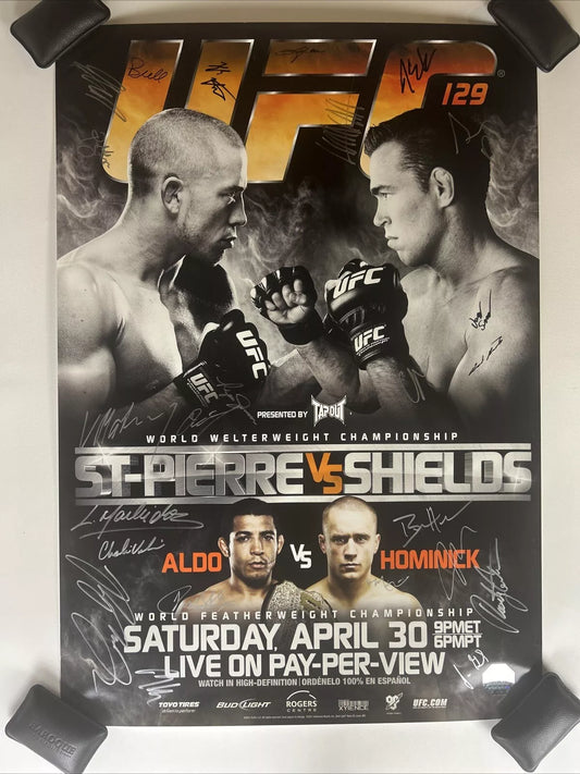 UFC 129 George St-Pierre Vs Jake Shields Signed Event Poster SBC