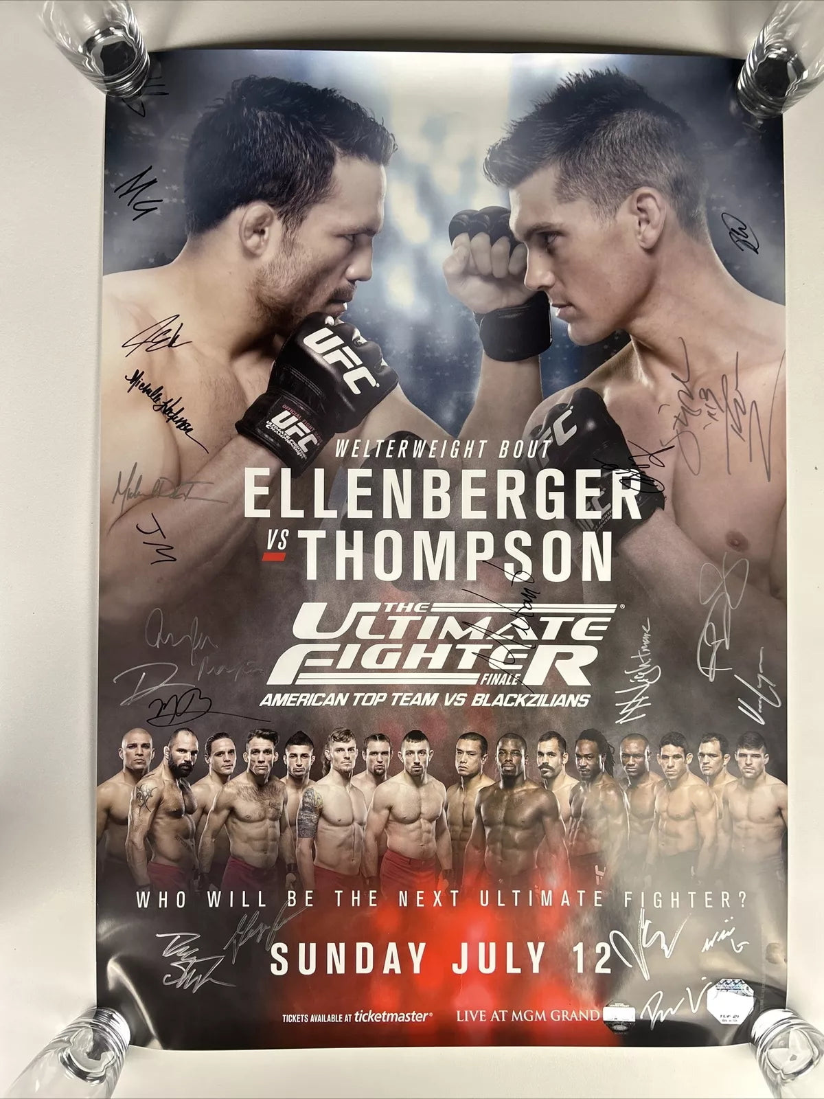 TUF 21 American Top Team V Blackzilians Finale Signed Event Poster SBC UFC