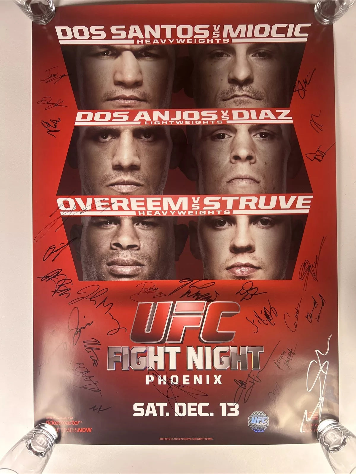 UFC on Fox: dos Santos vs. Stipe Miocic Signed Event Poster SBC MINT!