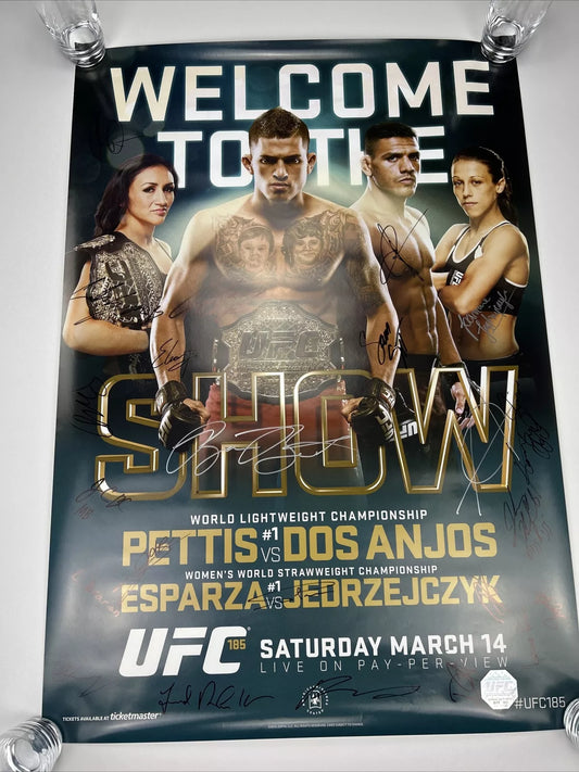 UFC 185 Anthony Pettis Vs Rafael Dos Anjos Signed Event Poster SBC