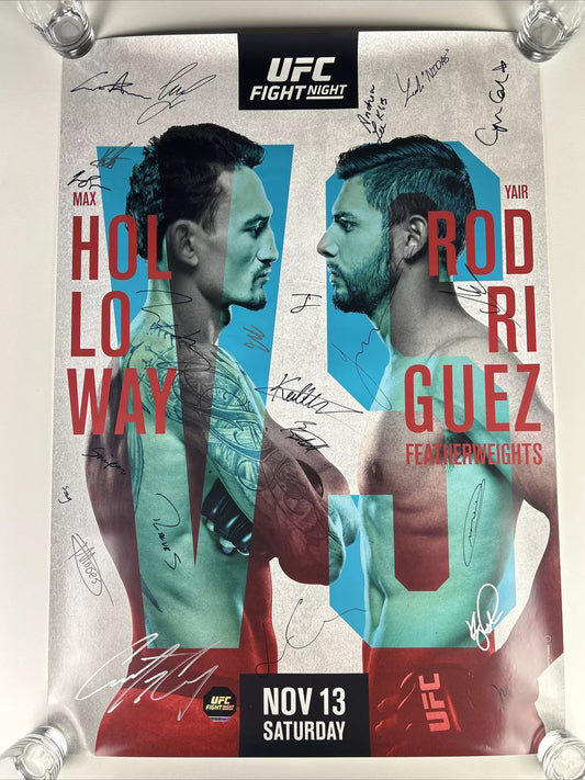 UFC Fight Night 197 Max Holloway vs Yair Rodriguez Signed Event Poster SBC