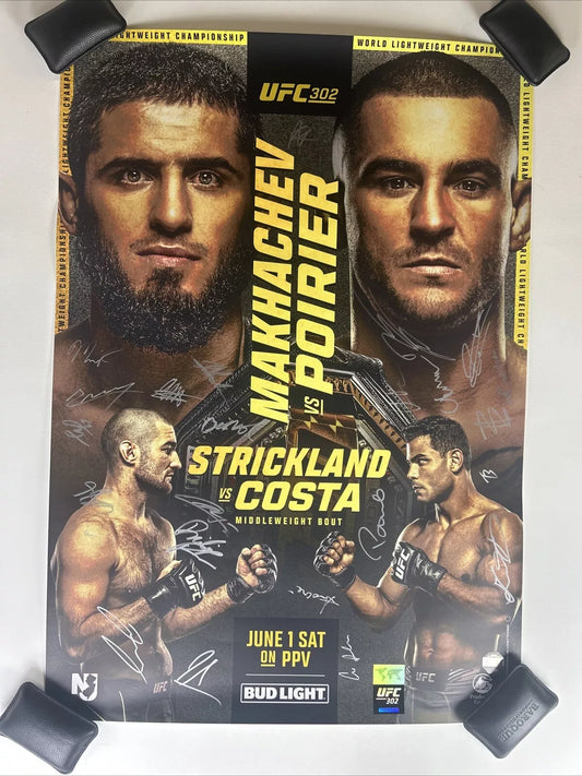 UFC 302 Islam Makhachev Vs Dustin Poirier Signed Event Poster SBC