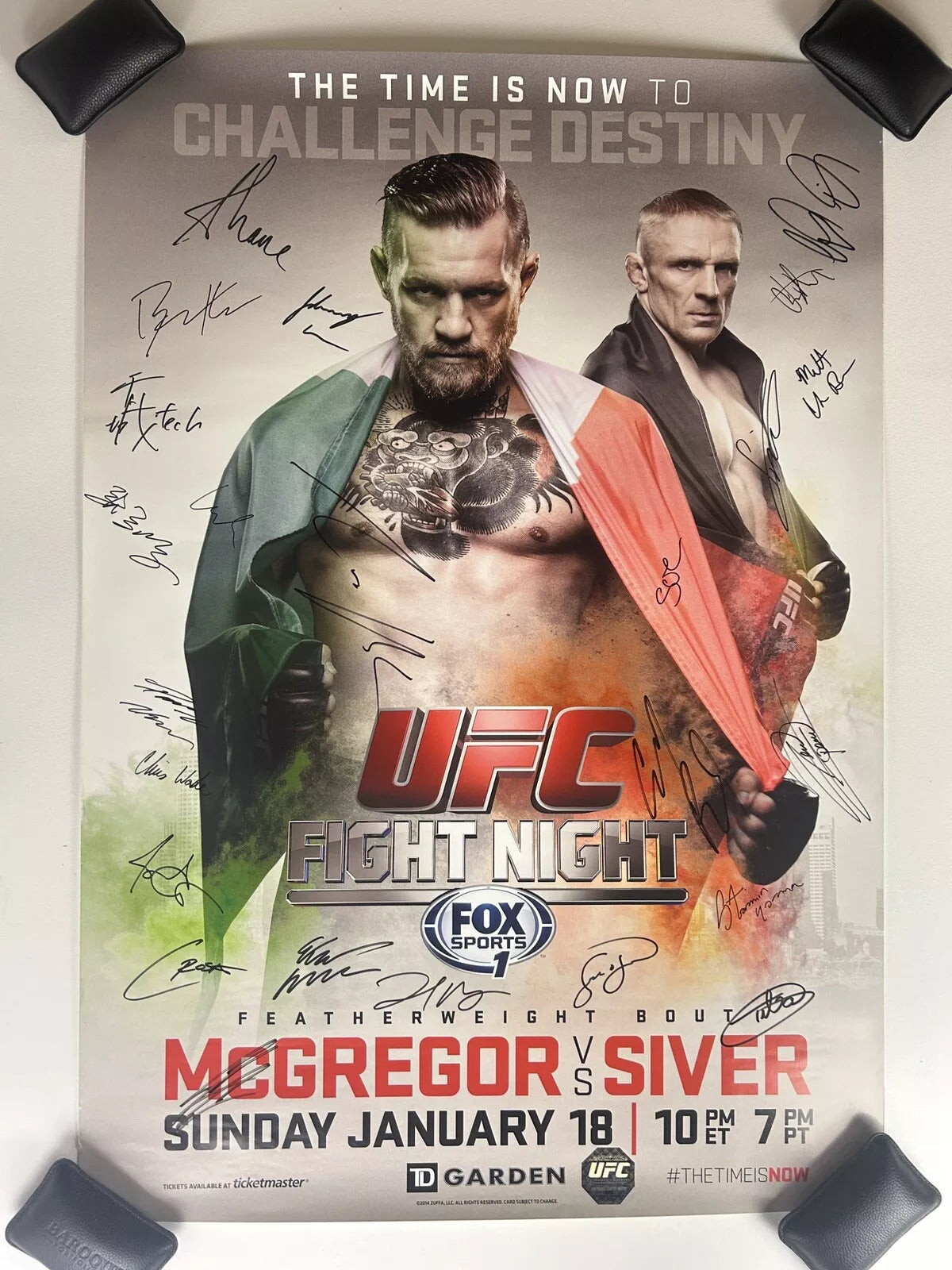 UFC Conor McGregor Vs Denis Siver Signed Event Poster SBC Boston
