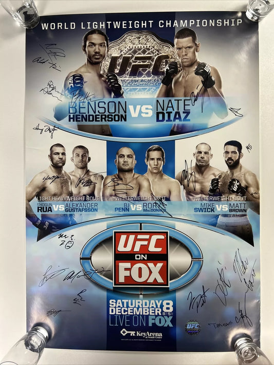 UFC on Fox 5 - Nate Diaz Vs Henderson Signed Event Poster SBC BJ Penn
