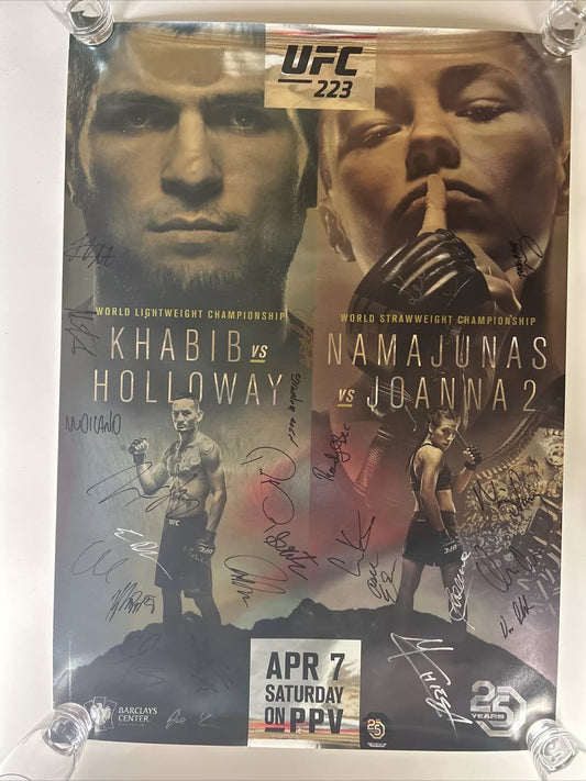 UFC 223 Khabib Nurmagomedov vs. Iaquinta Signed Event Poster SBC
