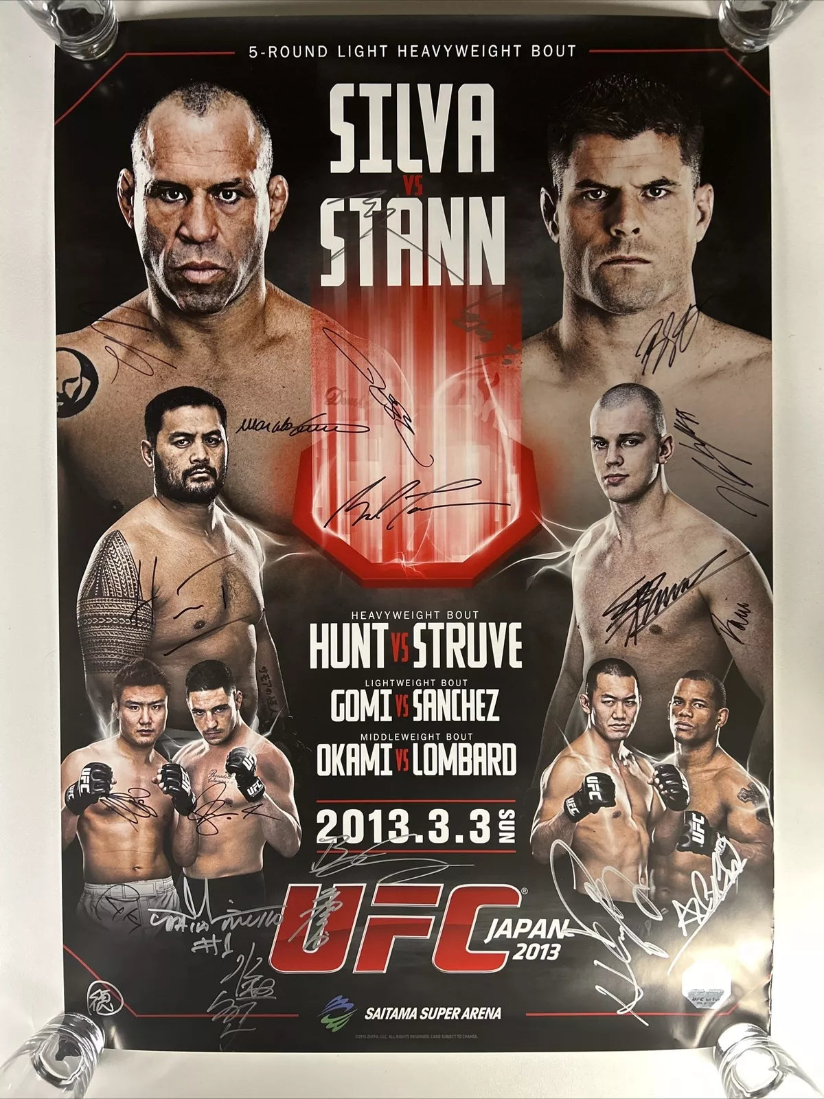 UFC on Fuel TV: Silva vs Brian Stann Signed Event Poster SBC JAPAN