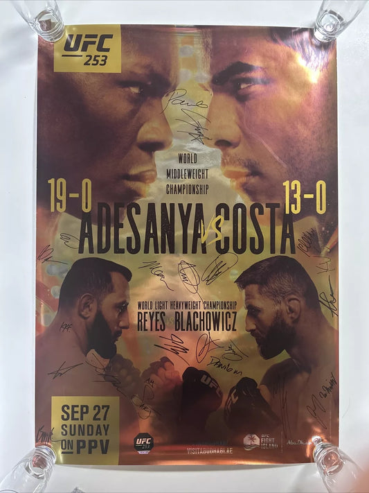UFC 253 Israel Adesanya vs Paulo Costa Signed Event Poster SBC