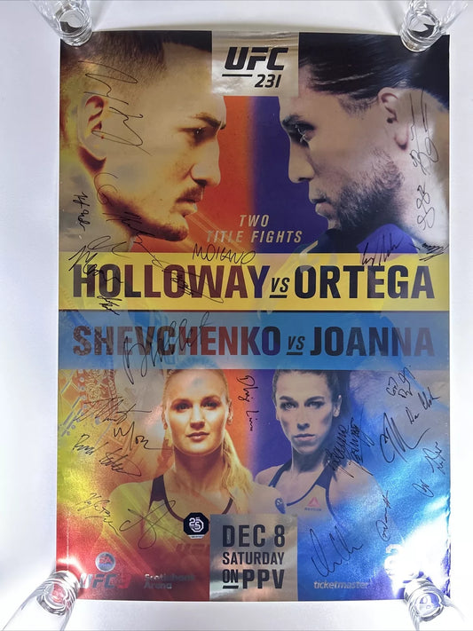 UFC 231 Max Holloway Vs Brian Ortega Signed Event Poster SBC