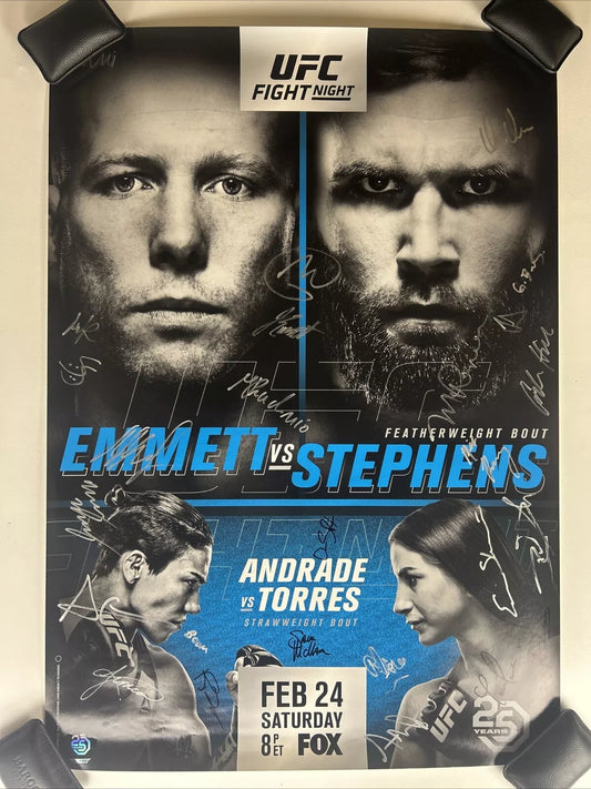 UFC Jeremey Stephens Vs Josh Emmett Signed Event Poster SBC Florida