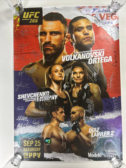 UFC 266 Alexander Volkanovski vs. Brian Ortega Signed Event Poster SBC- Nick Diaz