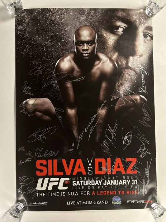 UFC 183 Anderson Silva Vs Nick Diaz Signed Event Poster SBC
