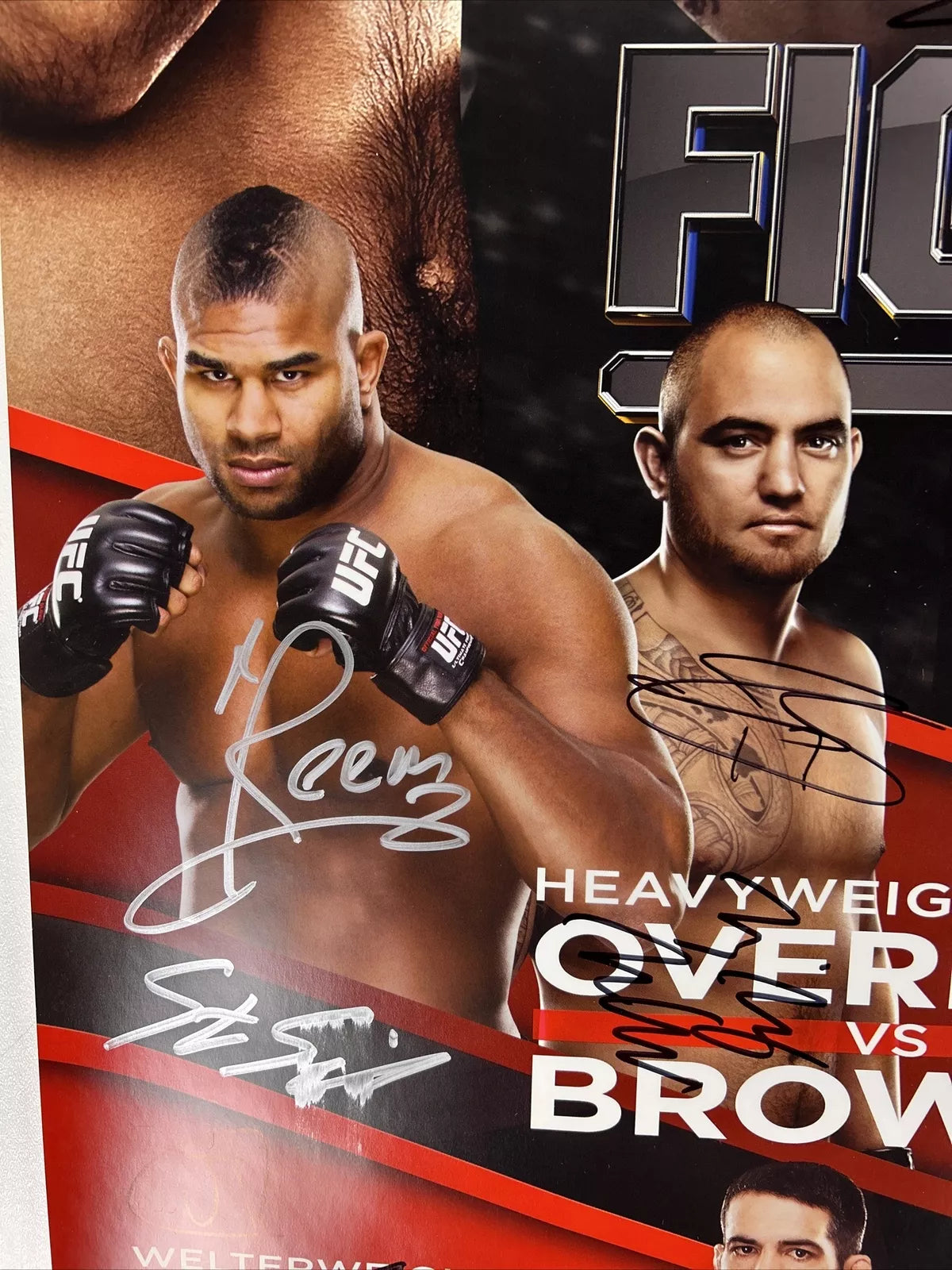 UFC Fight Night Conor McGregor Vs Max Holloway Signed Event Poster SBC Shogun Vs Sonnen