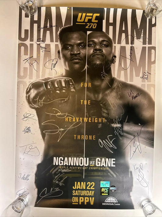 UFC 270 Francis Ngannou vs Ciryl Gane Signed Event Poster SBC Moreno Nurmagomedov