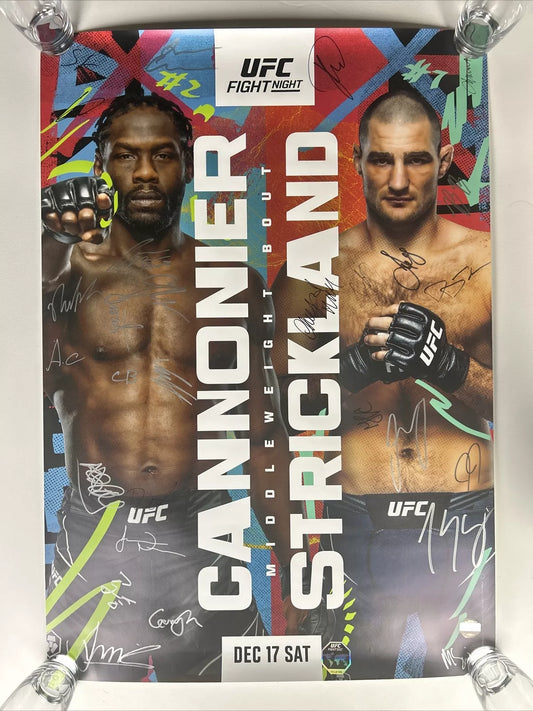 UFC Cannonier Vs Sean Strickland Signed Event Poster SBC