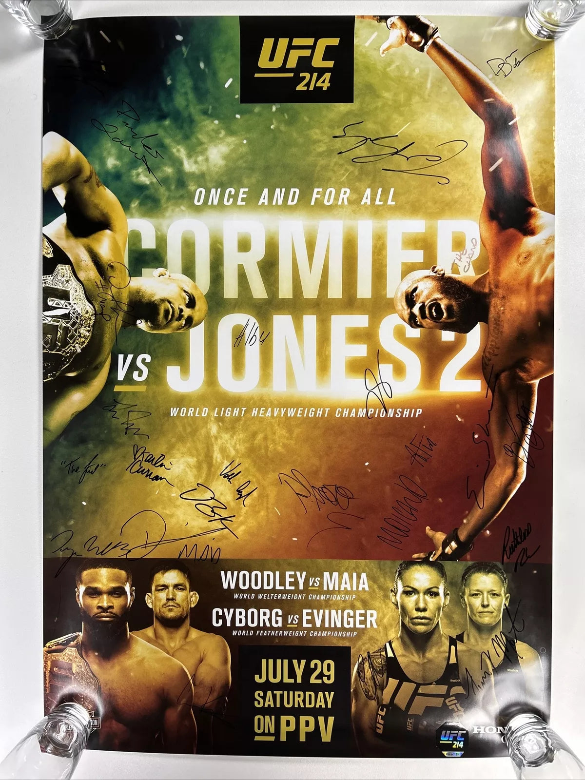 UFC 214 Jon Bones Jones Vs Daniel DC Cormier 2 Signed Event Poster SBC