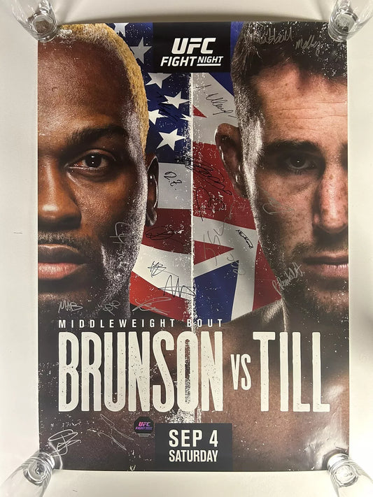 UFC Darren Till Vs Brunson Signed Event Poster SBC