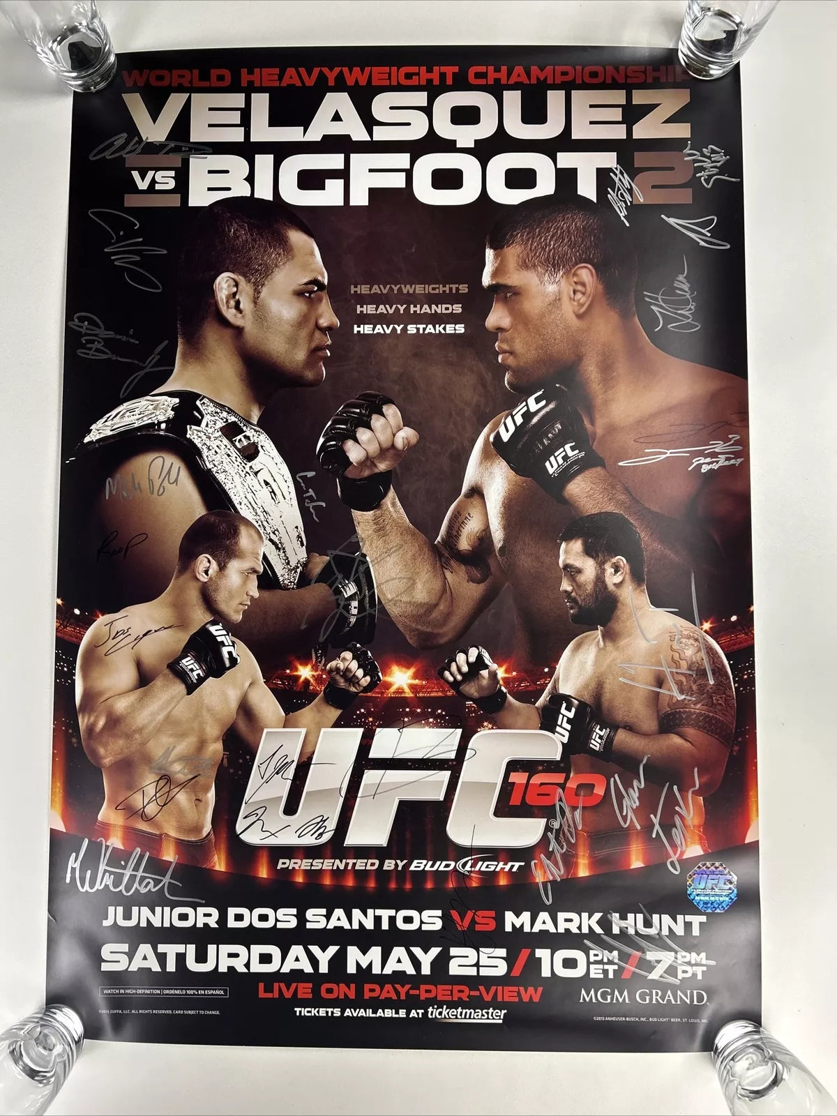 UFC 160 Cain Velasquez Vs Bigfoot Signed Event Poster SBC