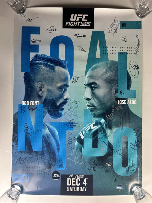 UFC Rob Font Vs Jose Aldo Signed Event Poster SBC