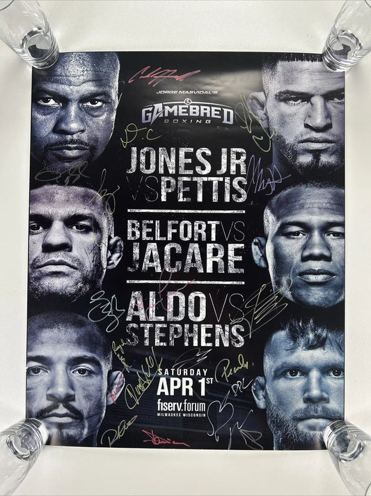 Gamebred Boxing 4 Roy jones Jr VS Pettis Signed event poster SBC