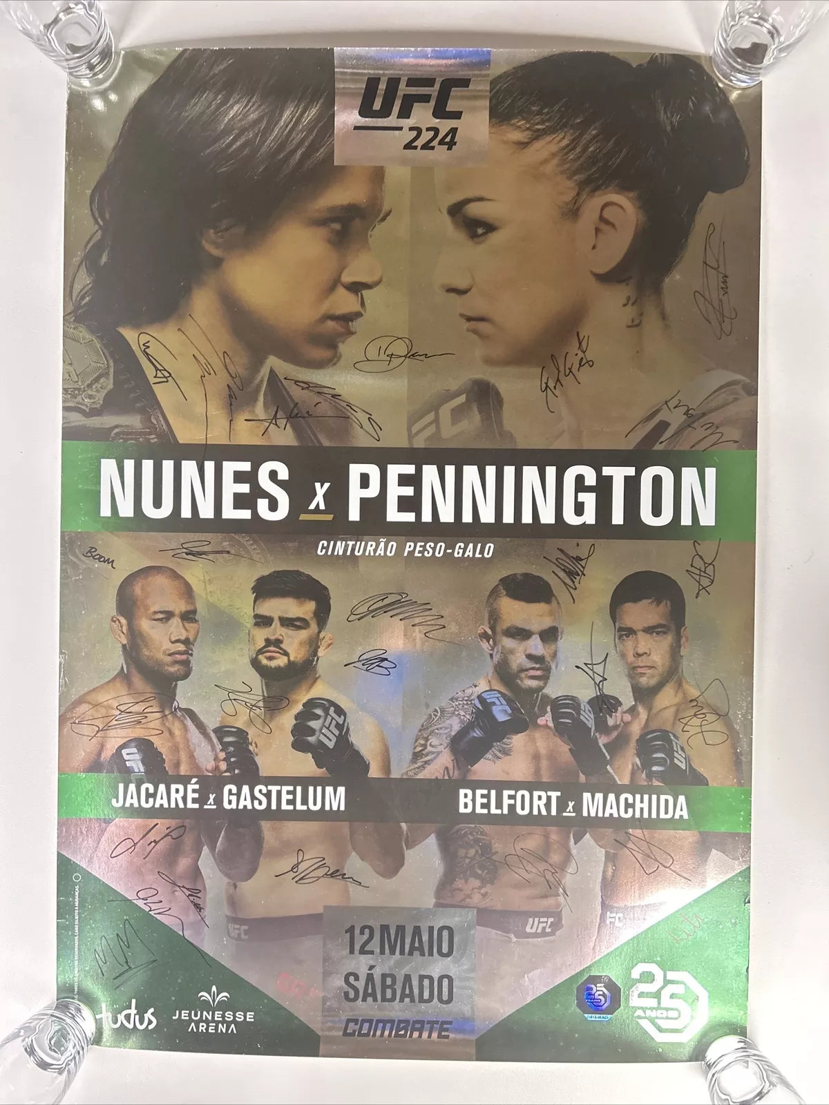 UFC 224 Amanda Nunes vs. Pennington Signed Event Poster SBC