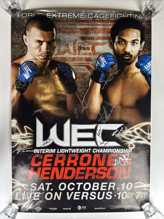 WEC 43 Benson Henderson Vs Donald Cowboy Cerrone Signed Event Poster SBC