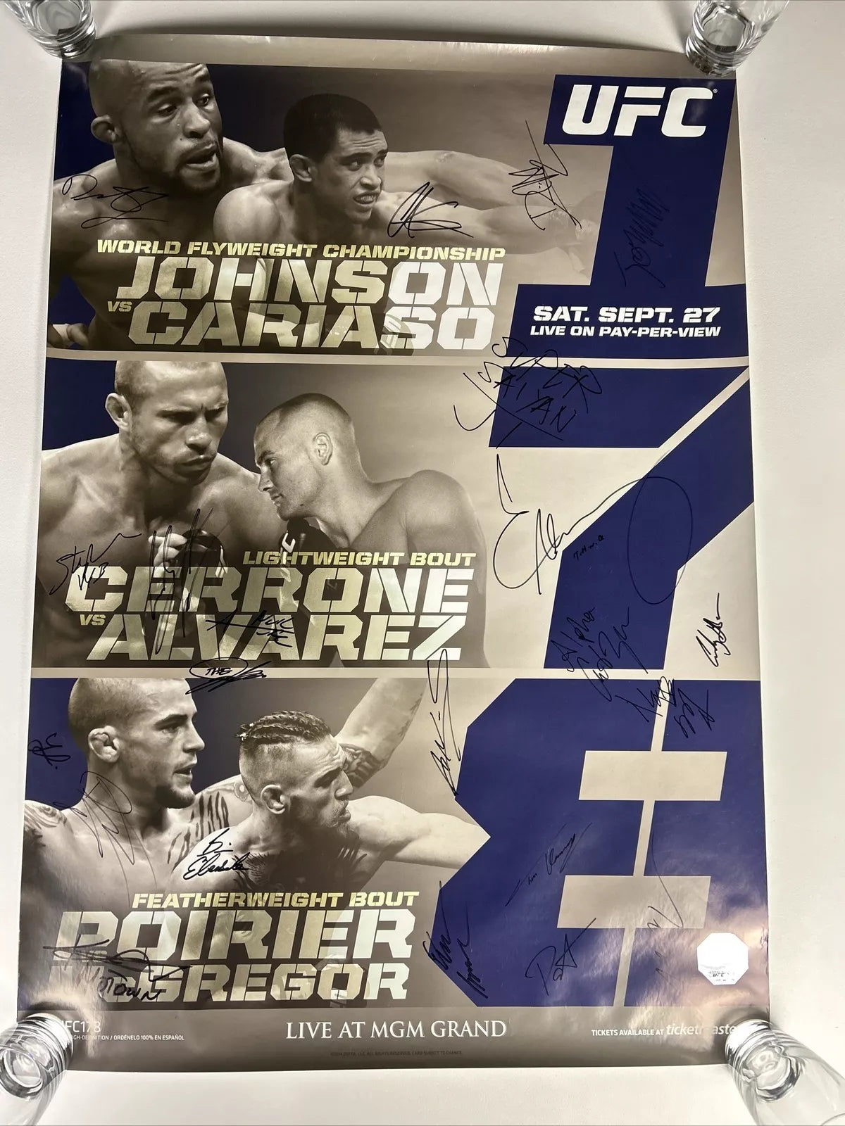 UFC 178 Conor McGregor Vs Dustin Poirier 1 Signed Event Poster SBC