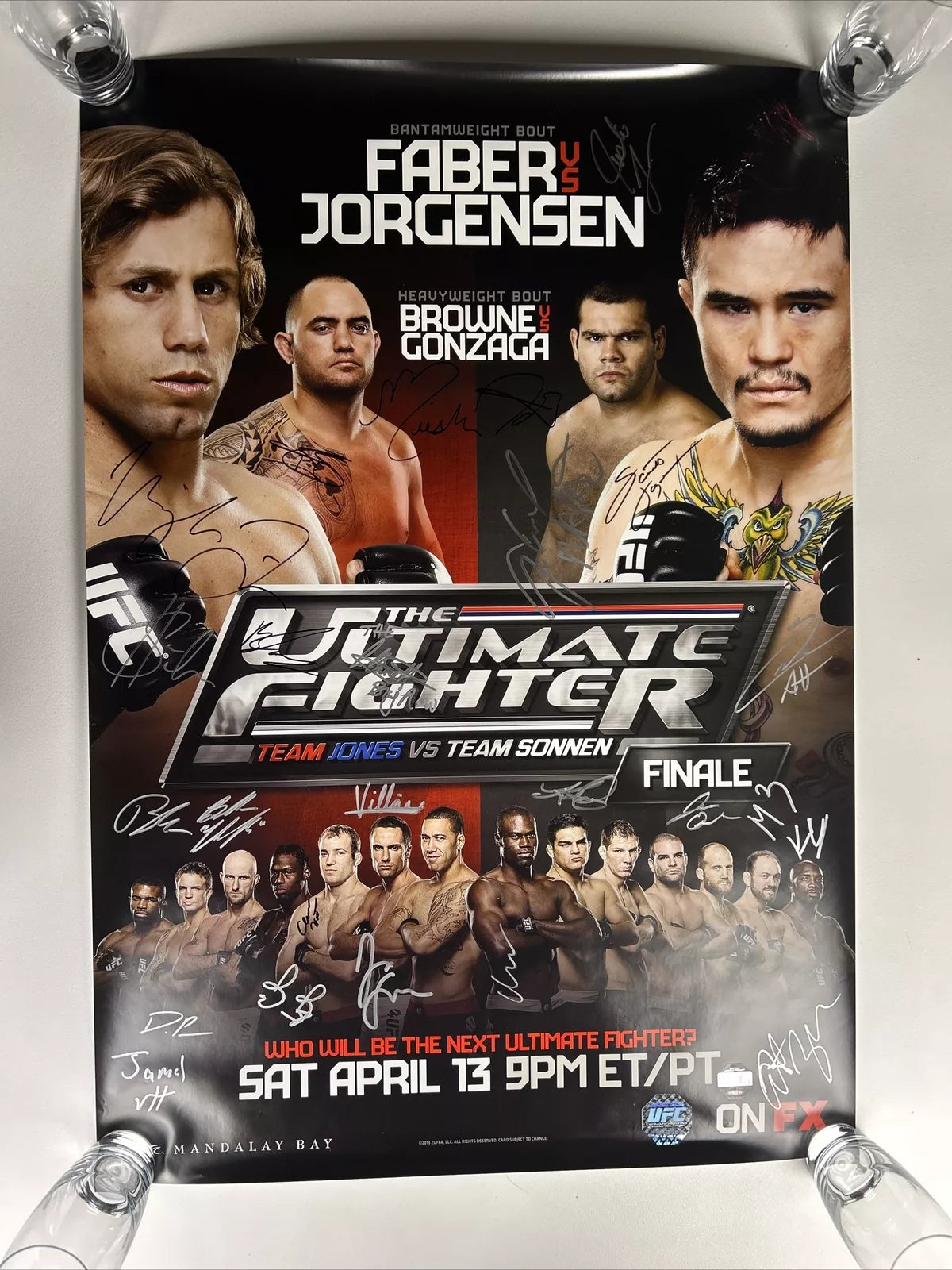 TUF 17 Team Jones vs Team Sonnen Finale Signed Event Poster SBC UFC