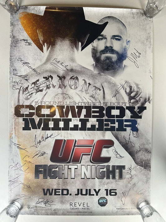 UFC Donald Cowboy Cerrone V Jim Miller Signed Event Poster SBC