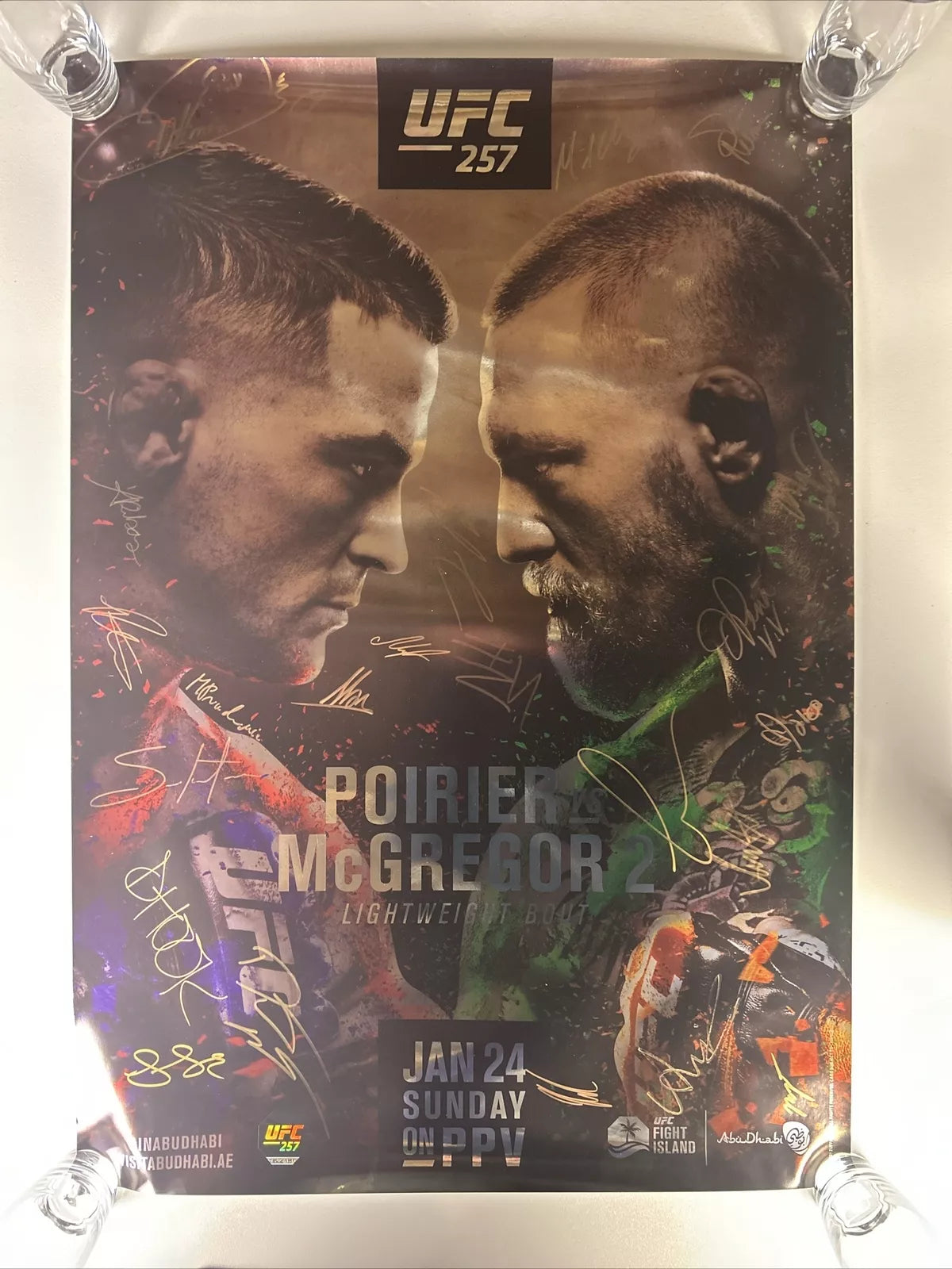 UFC 257 Conor McGregor Vs Dustin Poirier 2 signed event poster SBC